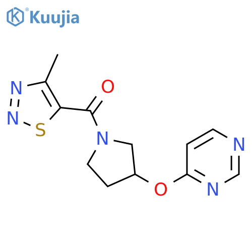 (4-Methyl-1,2,3-thiadiazol-5-yl)(3-(pyrimidin-4-yloxy)pyrrolidin-1-yl)methanone structure