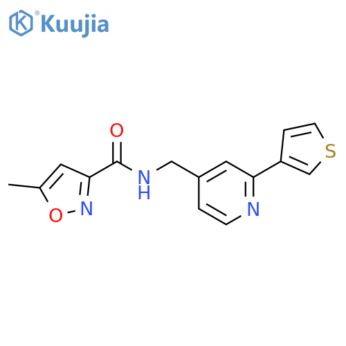 5-methyl-N-{[2-(thiophen-3-yl)pyridin-4-yl]methyl}-1,2-oxazole-3-carboxamide structure