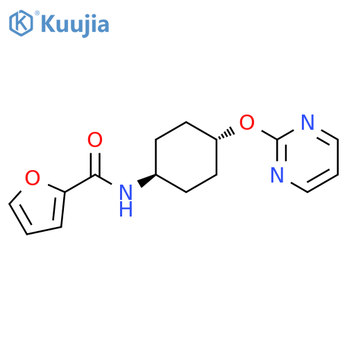 N-[(1r,4r)-4-(pyrimidin-2-yloxy)cyclohexyl]furan-2-carboxamide structure
