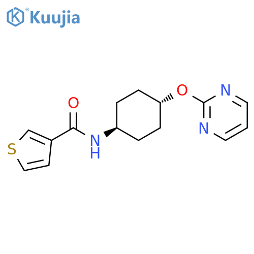N-(1r,4r)-4-(pyrimidin-2-yloxy)cyclohexylthiophene-3-carboxamide structure