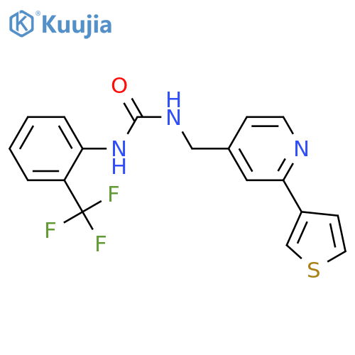 1-{[2-(thiophen-3-yl)pyridin-4-yl]methyl}-3-[2-(trifluoromethyl)phenyl]urea structure
