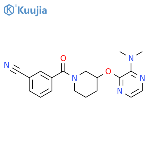3-(3-{[3-(dimethylamino)pyrazin-2-yl]oxy}piperidine-1-carbonyl)benzonitrile structure