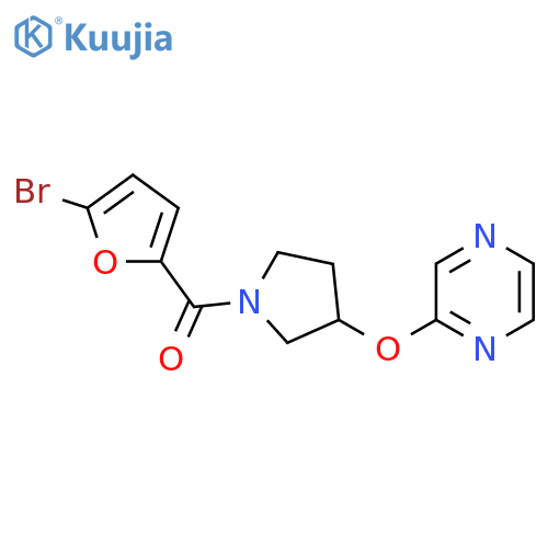 2-{[1-(5-bromofuran-2-carbonyl)pyrrolidin-3-yl]oxy}pyrazine structure