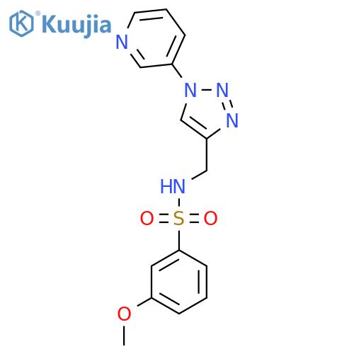 3-methoxy-N-{1-(pyridin-3-yl)-1H-1,2,3-triazol-4-ylmethyl}benzene-1-sulfonamide structure