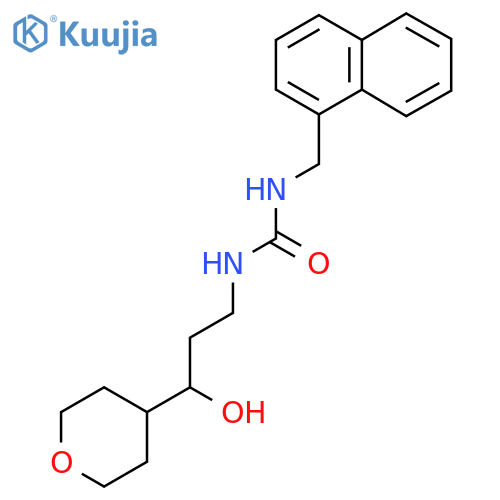 1-[3-hydroxy-3-(oxan-4-yl)propyl]-3-[(naphthalen-1-yl)methyl]urea structure