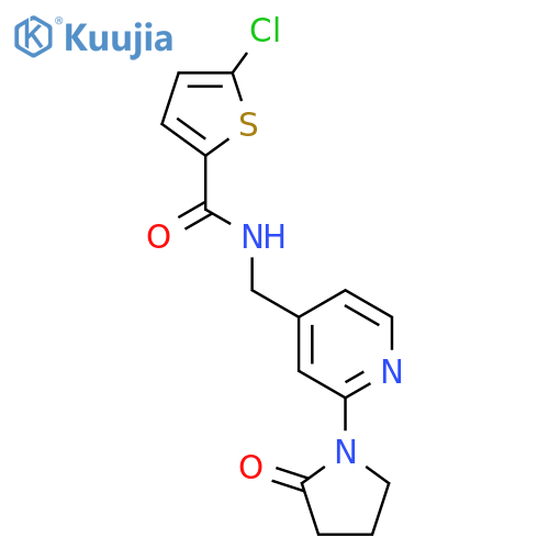 5-chloro-N-{[2-(2-oxopyrrolidin-1-yl)pyridin-4-yl]methyl}thiophene-2-carboxamide structure