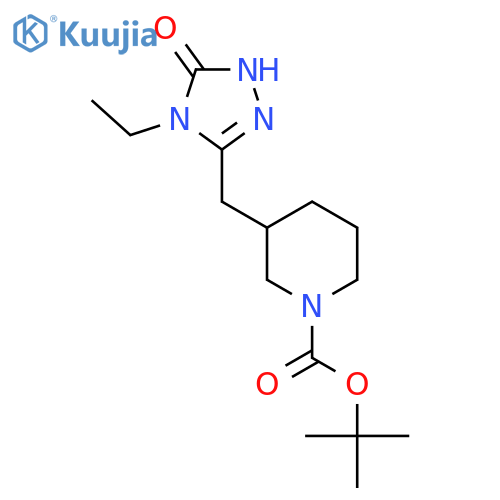 tert-butyl 3-(4-ethyl-5-oxo-4,5-dihydro-1H-1,2,4-triazol-3-yl)methylpiperidine-1-carboxylate structure