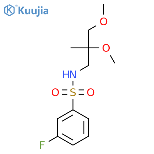 N-(2,3-dimethoxy-2-methylpropyl)-3-fluorobenzene-1-sulfonamide structure