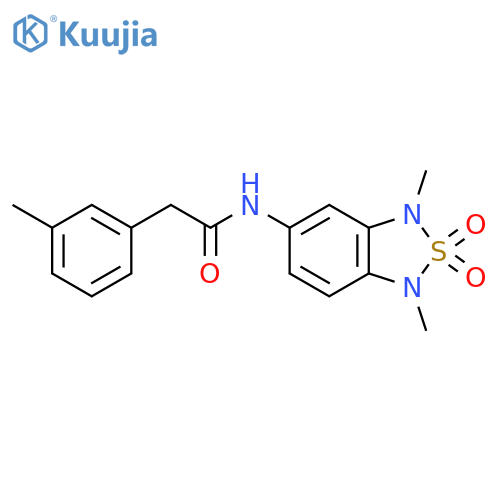 N-(1,3-dimethyl-2,2-dioxo-1,3-dihydro-2lambda6,1,3-benzothiadiazol-5-yl)-2-(3-methylphenyl)acetamide structure