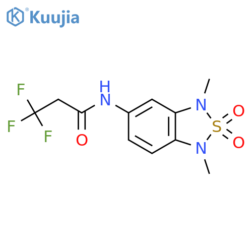 N-(1,3-dimethyl-2,2-dioxo-1,3-dihydro-2lambda6,1,3-benzothiadiazol-5-yl)-3,3,3-trifluoropropanamide structure