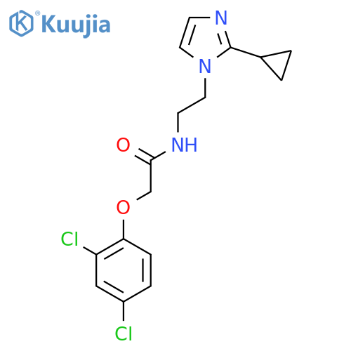 N-[2-(2-cyclopropyl-1H-imidazol-1-yl)ethyl]-2-(2,4-dichlorophenoxy)acetamide structure