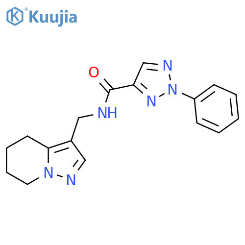 2-phenyl-N-({4H,5H,6H,7H-pyrazolo[1,5-a]pyridin-3-yl}methyl)-2H-1,2,3-triazole-4-carboxamide structure
