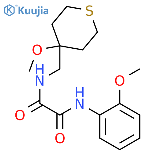 N-(2-methoxyphenyl)-N'-(4-methoxythian-4-yl)methylethanediamide structure