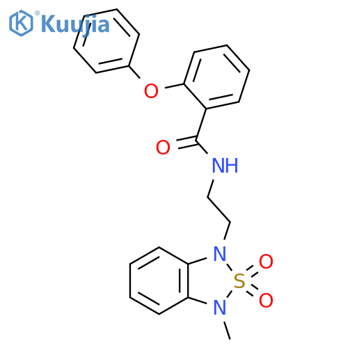 N-[2-(3-methyl-2,2-dioxo-1,3-dihydro-2lambda6,1,3-benzothiadiazol-1-yl)ethyl]-2-phenoxybenzamide structure