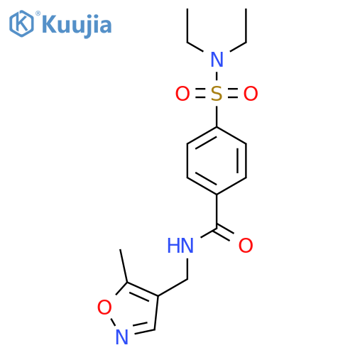 4-(diethylsulfamoyl)-N-(5-methyl-1,2-oxazol-4-yl)methylbenzamide structure