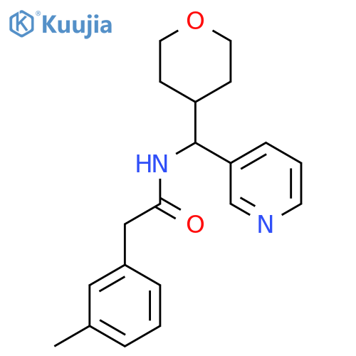 2-(3-methylphenyl)-N-[(oxan-4-yl)(pyridin-3-yl)methyl]acetamide structure