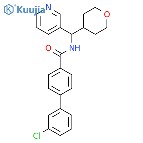 3'-chloro-N-[(oxan-4-yl)(pyridin-3-yl)methyl]-[1,1'-biphenyl]-4-carboxamide structure