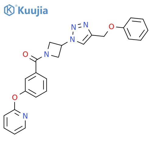 2-(3-{3-[4-(phenoxymethyl)-1H-1,2,3-triazol-1-yl]azetidine-1-carbonyl}phenoxy)pyridine structure