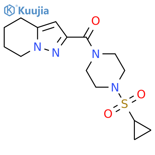 1-(cyclopropanesulfonyl)-4-{4H,5H,6H,7H-pyrazolo[1,5-a]pyridine-2-carbonyl}piperazine structure