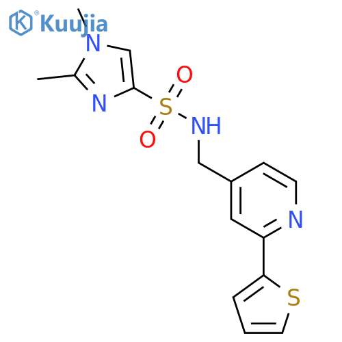 1,2-dimethyl-N-{[2-(thiophen-2-yl)pyridin-4-yl]methyl}-1H-imidazole-4-sulfonamide structure