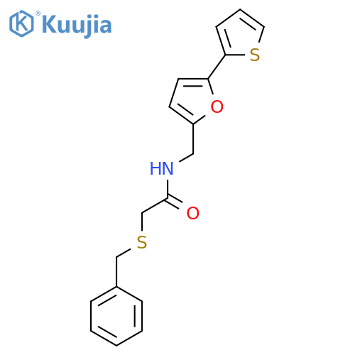 2-(benzylsulfanyl)-N-{[5-(thiophen-2-yl)furan-2-yl]methyl}acetamide structure