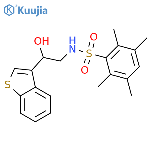 N-[2-(1-benzothiophen-3-yl)-2-hydroxyethyl]-2,3,5,6-tetramethylbenzene-1-sulfonamide structure