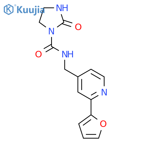 N-{[2-(furan-2-yl)pyridin-4-yl]methyl}-2-oxoimidazolidine-1-carboxamide structure