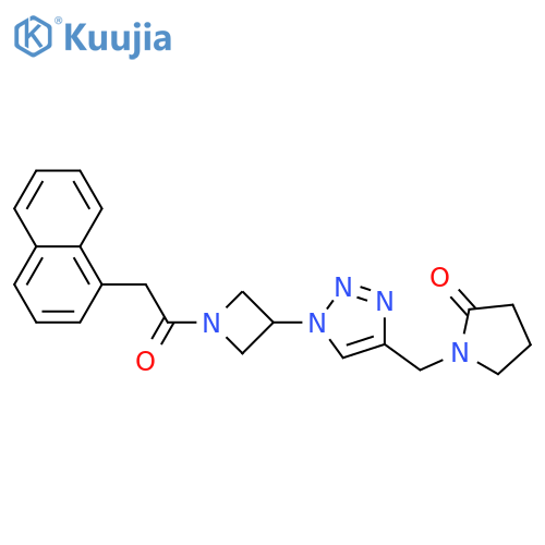 1-[(1-{1-[2-(naphthalen-1-yl)acetyl]azetidin-3-yl}-1H-1,2,3-triazol-4-yl)methyl]pyrrolidin-2-one structure