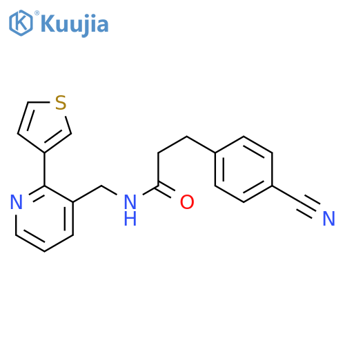 3-(4-cyanophenyl)-N-{[2-(thiophen-3-yl)pyridin-3-yl]methyl}propanamide structure