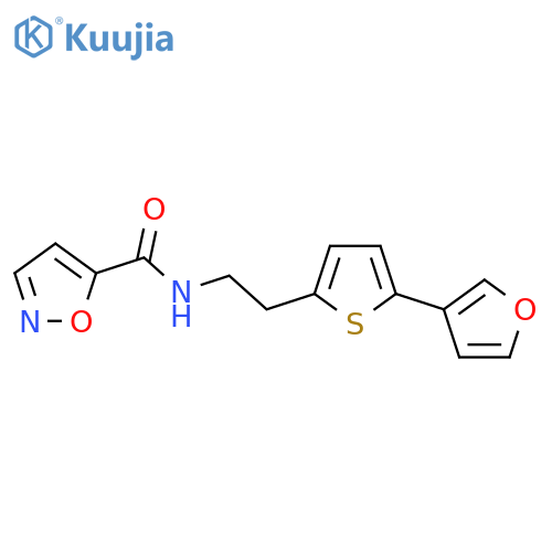 N-{2-5-(furan-3-yl)thiophen-2-ylethyl}-1,2-oxazole-5-carboxamide structure