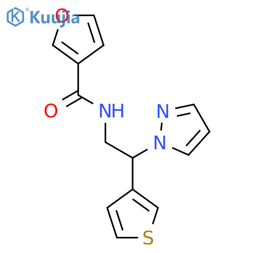 N-[2-(1H-pyrazol-1-yl)-2-(thiophen-3-yl)ethyl]furan-3-carboxamide structure