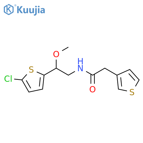 N-[2-(5-chlorothiophen-2-yl)-2-methoxyethyl]-2-(thiophen-3-yl)acetamide structure