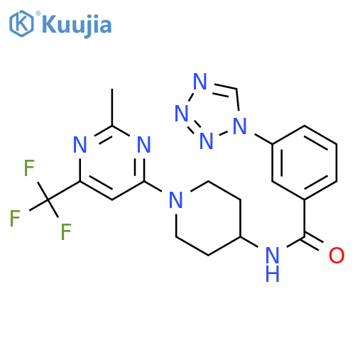 N-{1-[2-methyl-6-(trifluoromethyl)pyrimidin-4-yl]piperidin-4-yl}-3-(1H-1,2,3,4-tetrazol-1-yl)benzamide structure