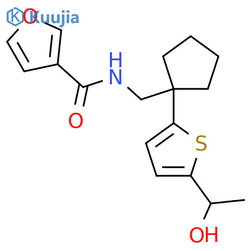 N-({1-[5-(1-hydroxyethyl)thiophen-2-yl]cyclopentyl}methyl)furan-3-carboxamide structure