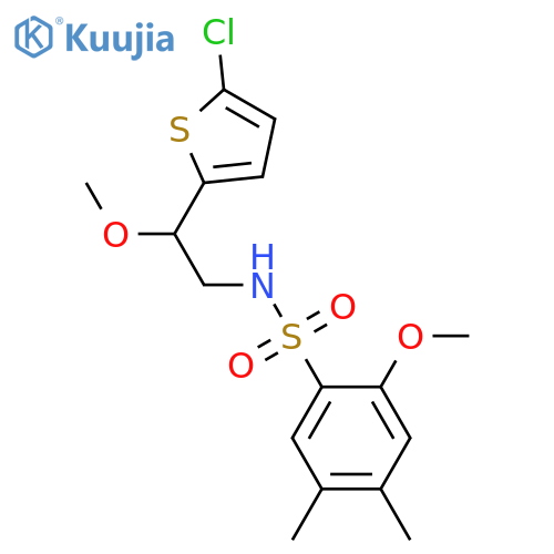 N-[2-(5-chlorothiophen-2-yl)-2-methoxyethyl]-2-methoxy-4,5-dimethylbenzene-1-sulfonamide structure