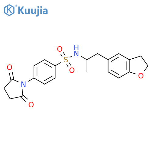 N-1-(2,3-dihydro-1-benzofuran-5-yl)propan-2-yl-4-(2,5-dioxopyrrolidin-1-yl)benzene-1-sulfonamide structure