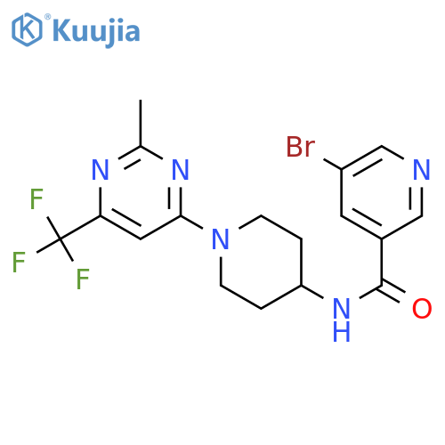 5-bromo-N-{1-[2-methyl-6-(trifluoromethyl)pyrimidin-4-yl]piperidin-4-yl}pyridine-3-carboxamide structure