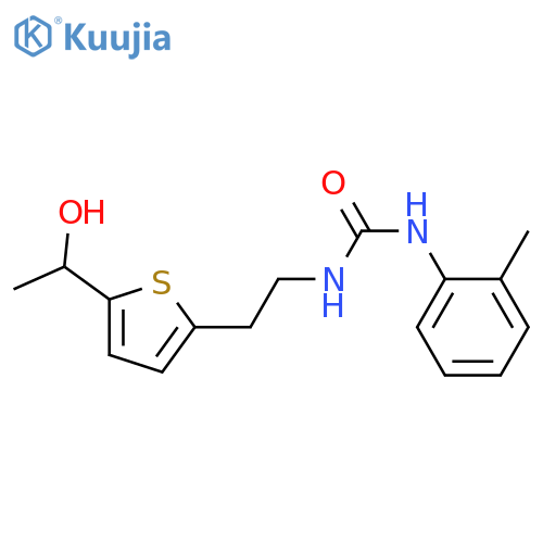 3-{2-[5-(1-hydroxyethyl)thiophen-2-yl]ethyl}-1-(2-methylphenyl)urea structure