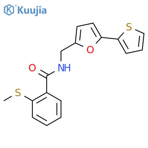2-(methylsulfanyl)-N-{5-(thiophen-2-yl)furan-2-ylmethyl}benzamide structure