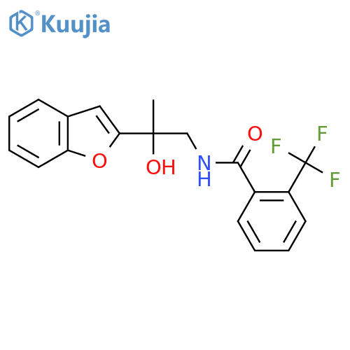 N-[2-(1-benzofuran-2-yl)-2-hydroxypropyl]-2-(trifluoromethyl)benzamide structure