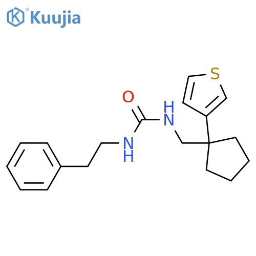 1-(2-phenylethyl)-3-{[1-(thiophen-3-yl)cyclopentyl]methyl}urea structure