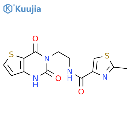 N-(2-{2,4-dioxo-1H,2H,3H,4H-thieno[3,2-d]pyrimidin-3-yl}ethyl)-2-methyl-1,3-thiazole-4-carboxamide structure