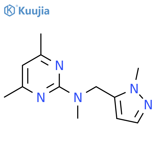 N,4,6-trimethyl-N-(1-methyl-1H-pyrazol-5-yl)methylpyrimidin-2-amine structure