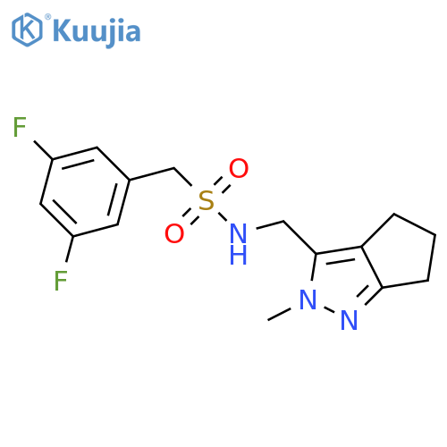 1-(3,5-difluorophenyl)-N-({2-methyl-2H,4H,5H,6H-cyclopenta[c]pyrazol-3-yl}methyl)methanesulfonamide structure