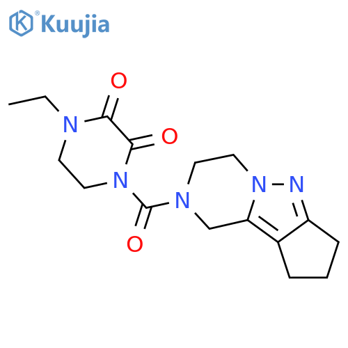 1-ethyl-4-{7,8,11-triazatricyclo[6.4.0.0^{2,6}]dodeca-1,6-diene-11-carbonyl}piperazine-2,3-dione structure