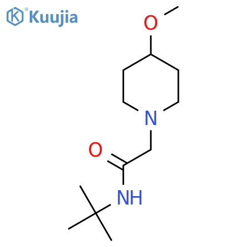 N-tert-butyl-2-(4-methoxypiperidin-1-yl)acetamide structure