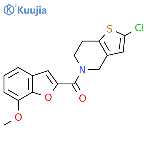 2-chloro-5-(7-methoxy-1-benzofuran-2-carbonyl)-4H,5H,6H,7H-thieno[3,2-c]pyridine structure