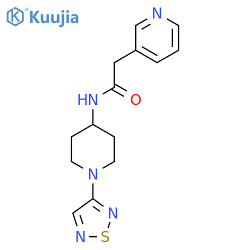 2-(pyridin-3-yl)-N-[1-(1,2,5-thiadiazol-3-yl)piperidin-4-yl]acetamide structure