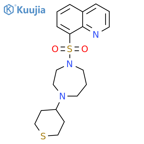 8-{[4-(thian-4-yl)-1,4-diazepan-1-yl]sulfonyl}quinoline structure