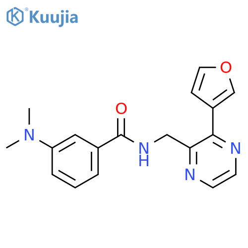 3-(dimethylamino)-N-{3-(furan-3-yl)pyrazin-2-ylmethyl}benzamide structure